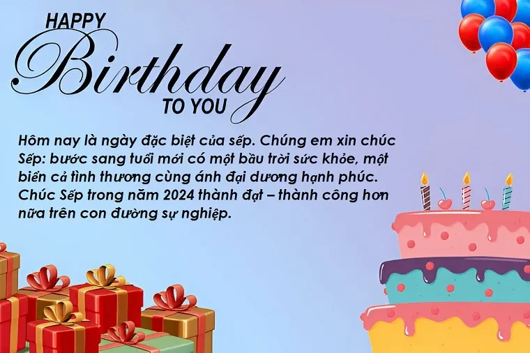 Lời chúc sinh nhật sếp nữ hay, ý nghĩa