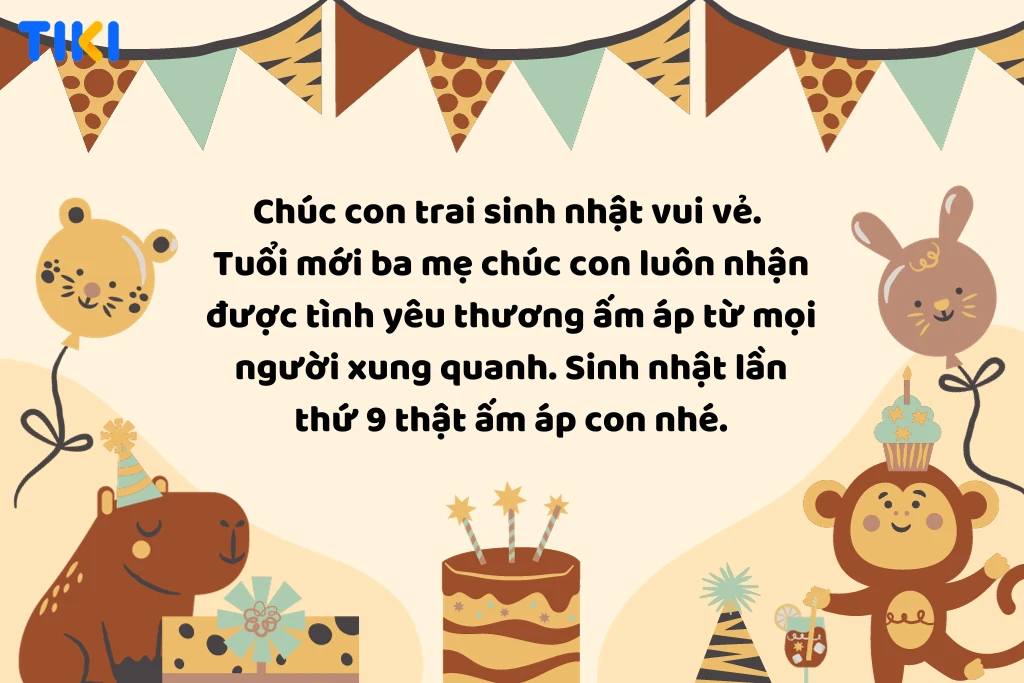 Chúc mừng sinh nhật con trai 9 tuổi