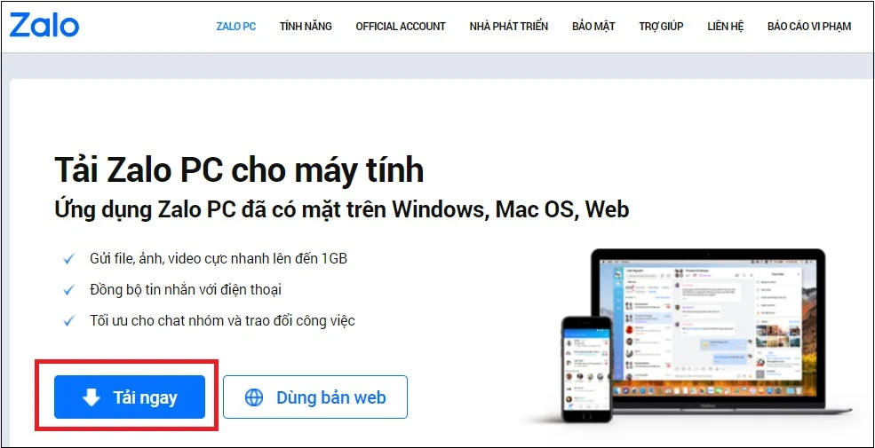 Hướng dẫn tải về Zalo