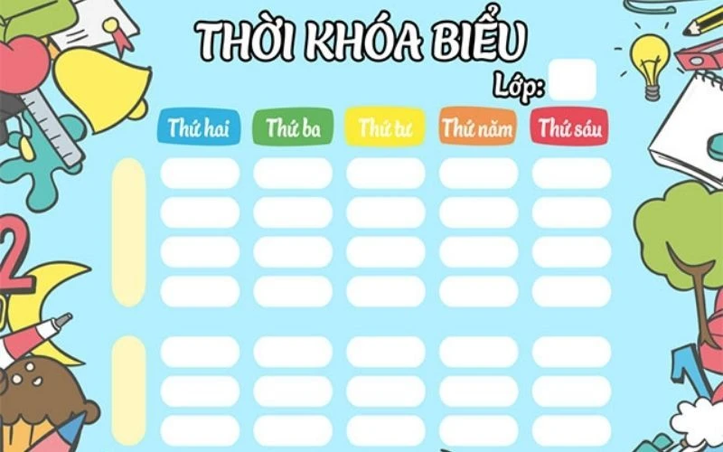 Cách trang trí thời khóa biểu đẹp, độc, lạ, đơn giản dễ làm