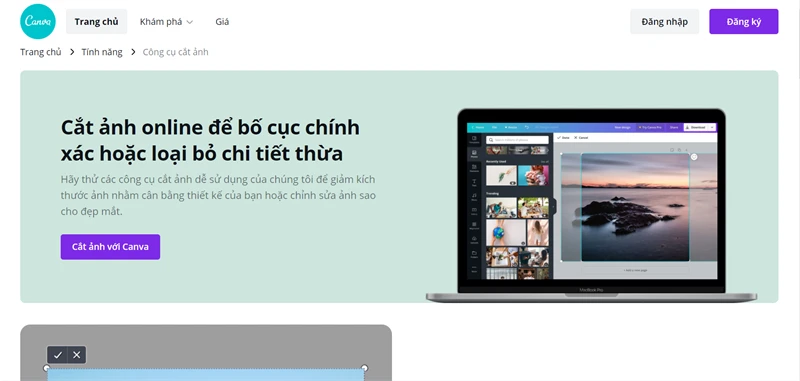 Cắt ảnh hình tròn online với Canva