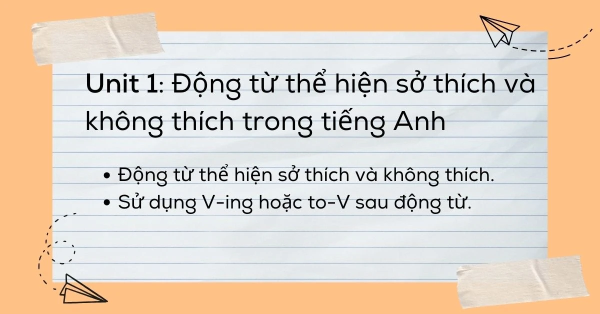 Tóm tắt ngữ pháp 12 Unit - Tiếng Anh lớp 8 sách Global Success