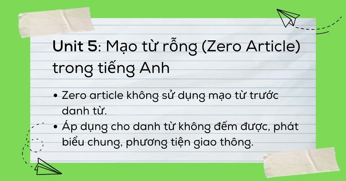 Tóm tắt ngữ pháp 12 Unit - Tiếng Anh lớp 8 sách Global Success